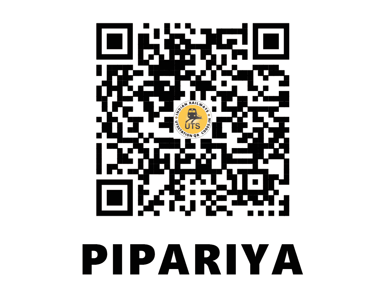 UTS QR Code for PIPARIYA - PPI - WC (MADHYA PRADESH)